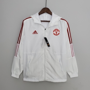 2022 Manchester United Windbreaker White Soccer Jersey