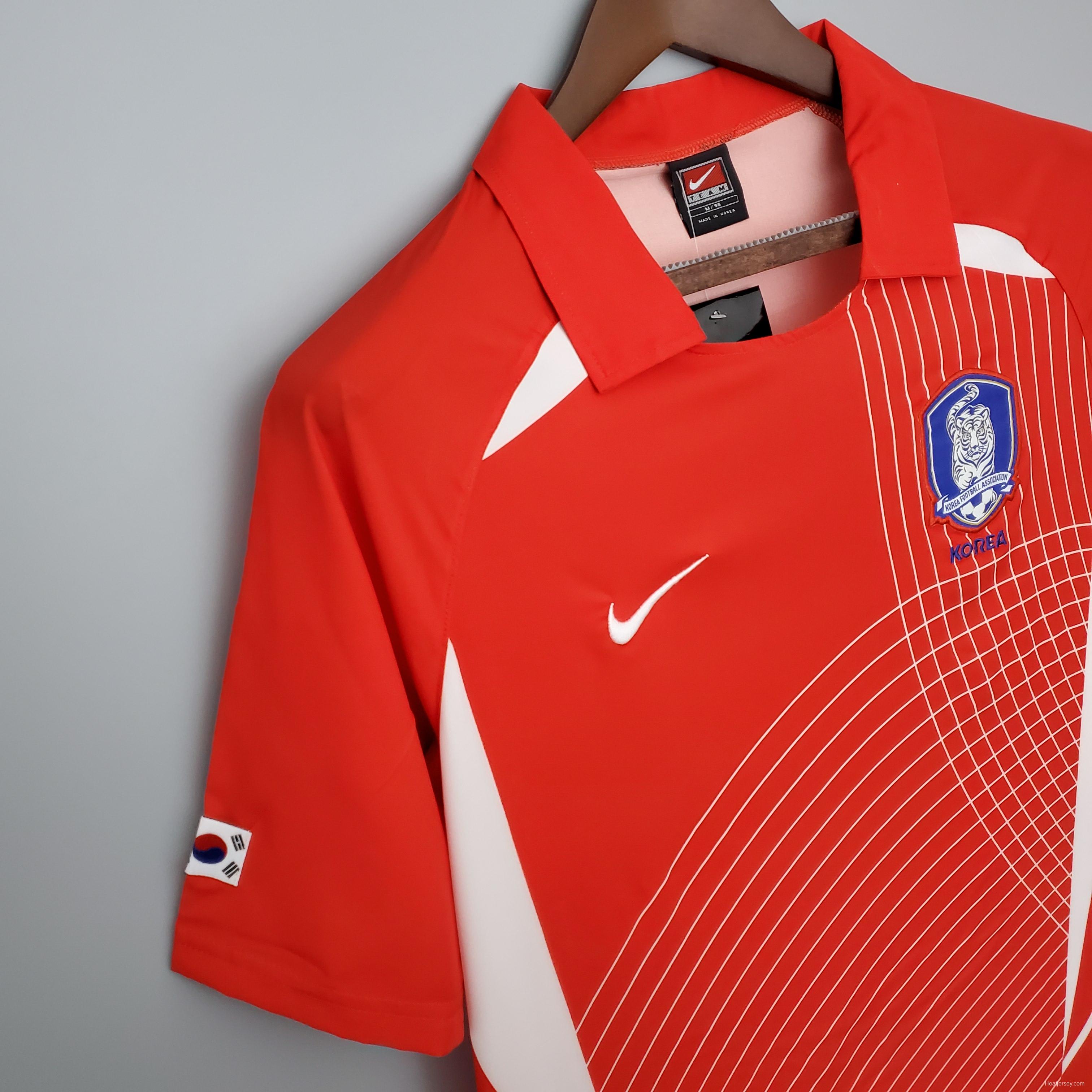 Retro 2002 Korean Red Soccer Jersey