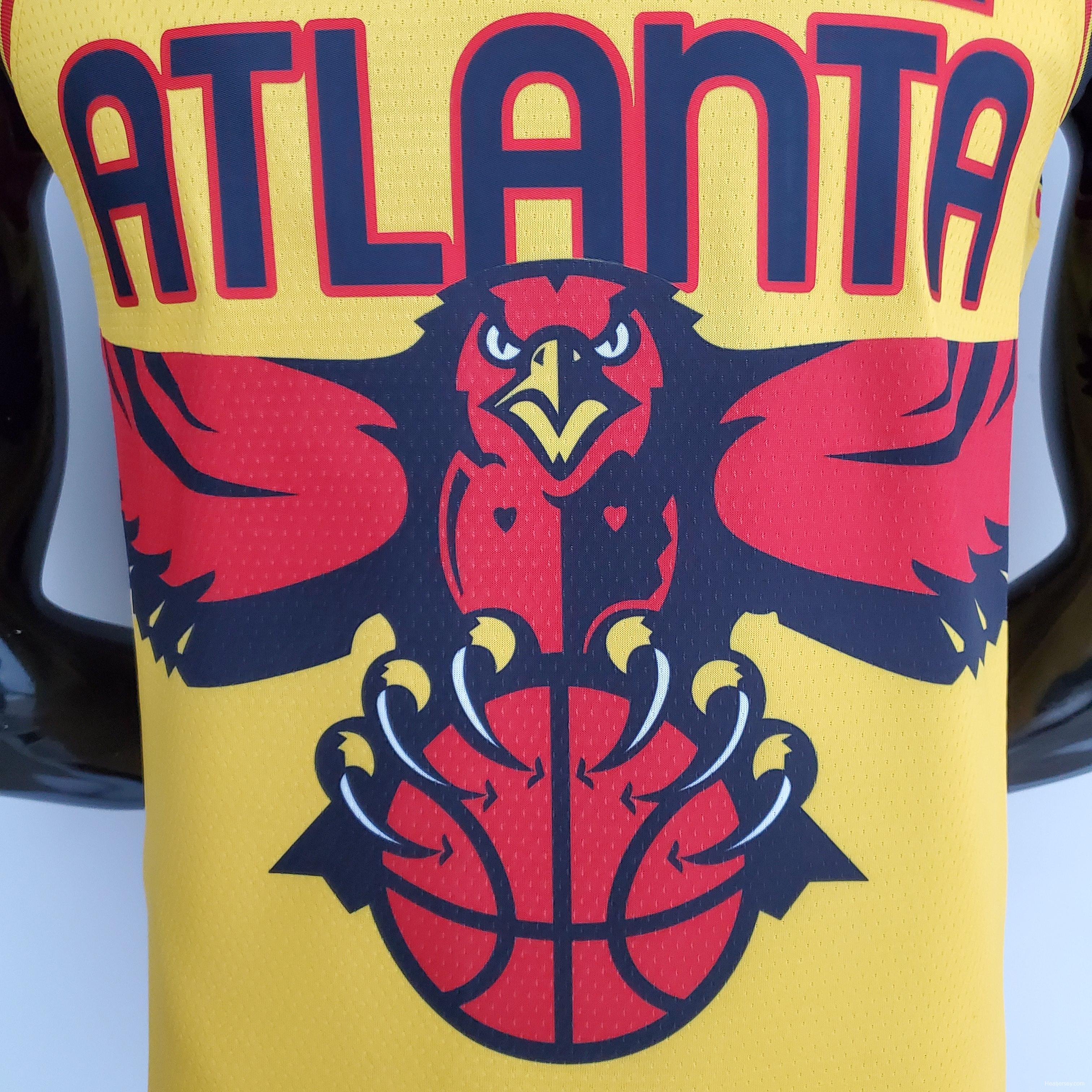 75th Anniversary 2202 Season Atlanta Hawks City Edition Yellow NBA Jersey