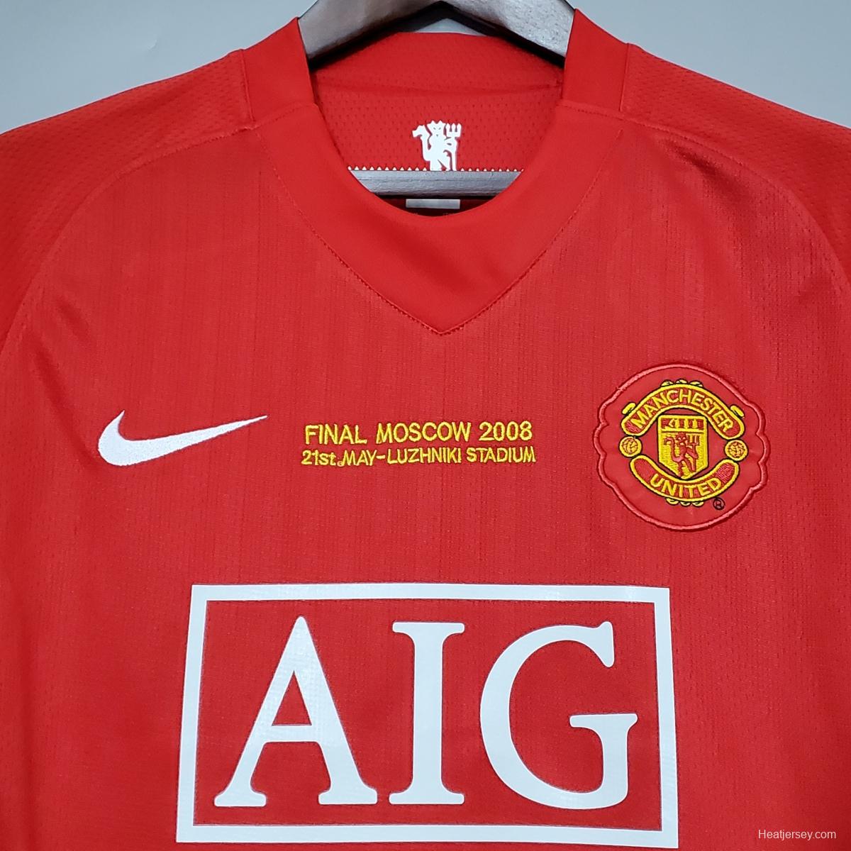 Retro 07/08 Manchester United Champions League version home Soccer Jersey