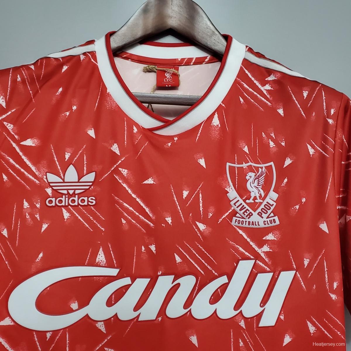 Retro 89/91 Liverpool home Soccer Jersey