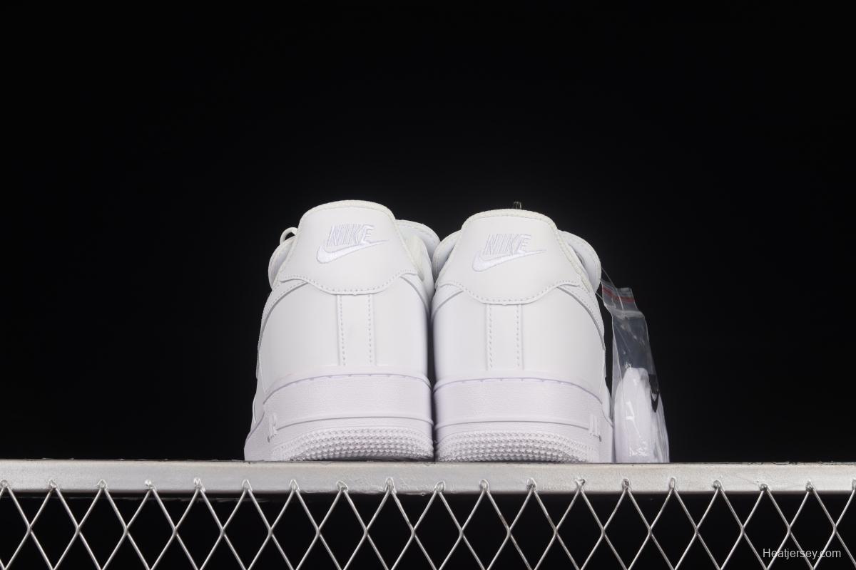 NIKE Air Force 1'07 Low Shroud zipper all white low-top casual sneakers DC8875-100