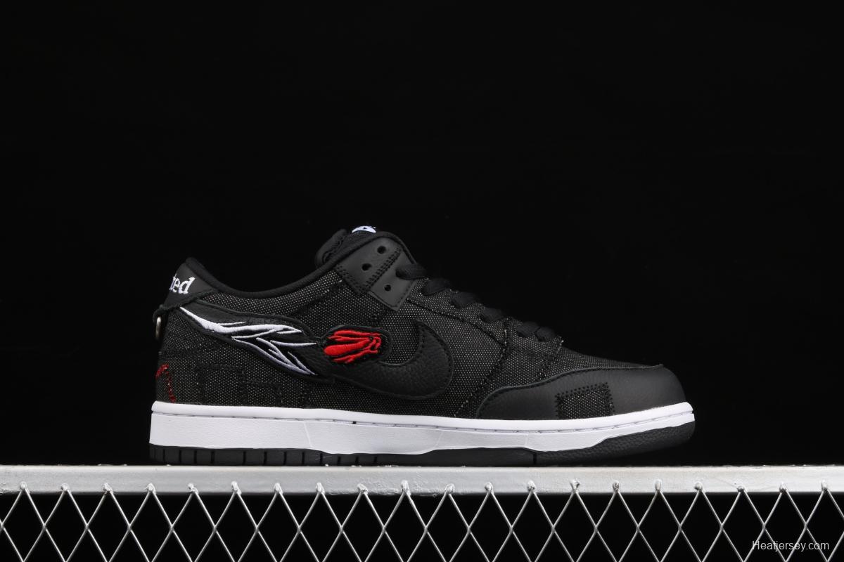 Wasted Youth x NIKE SB DUNK Low SB buckle rebound fashion casual board shoes DD8386-001