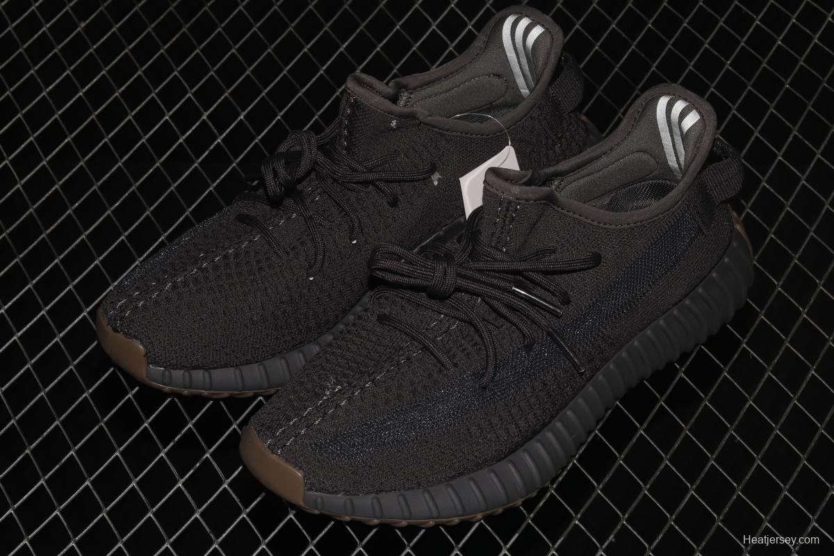 Adidas Yeezy Boost 350V2 Cinder FY2903 Darth Coconut 350 second generation hollowed-out side transparent rubber black angel color