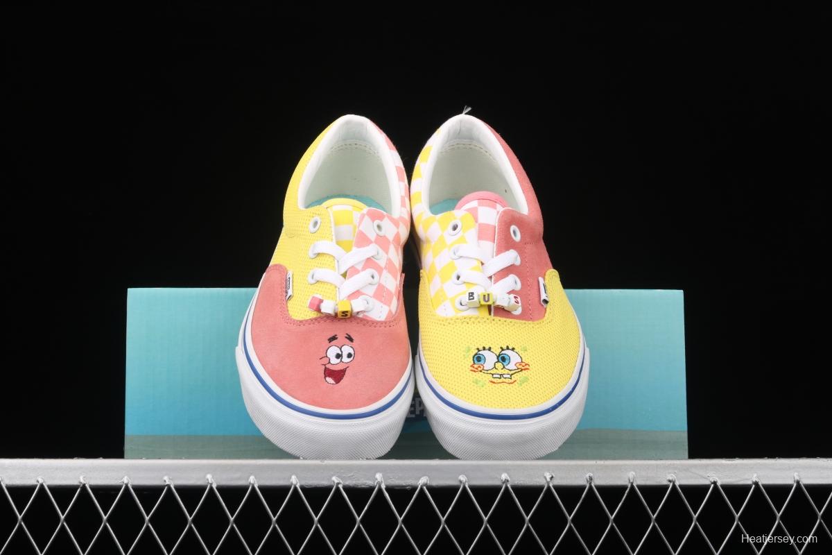 Vans Era SpongeBob theme animation joint series pie star mandarin duck pink yellow low-top casual board shoes VN0A54F19ES