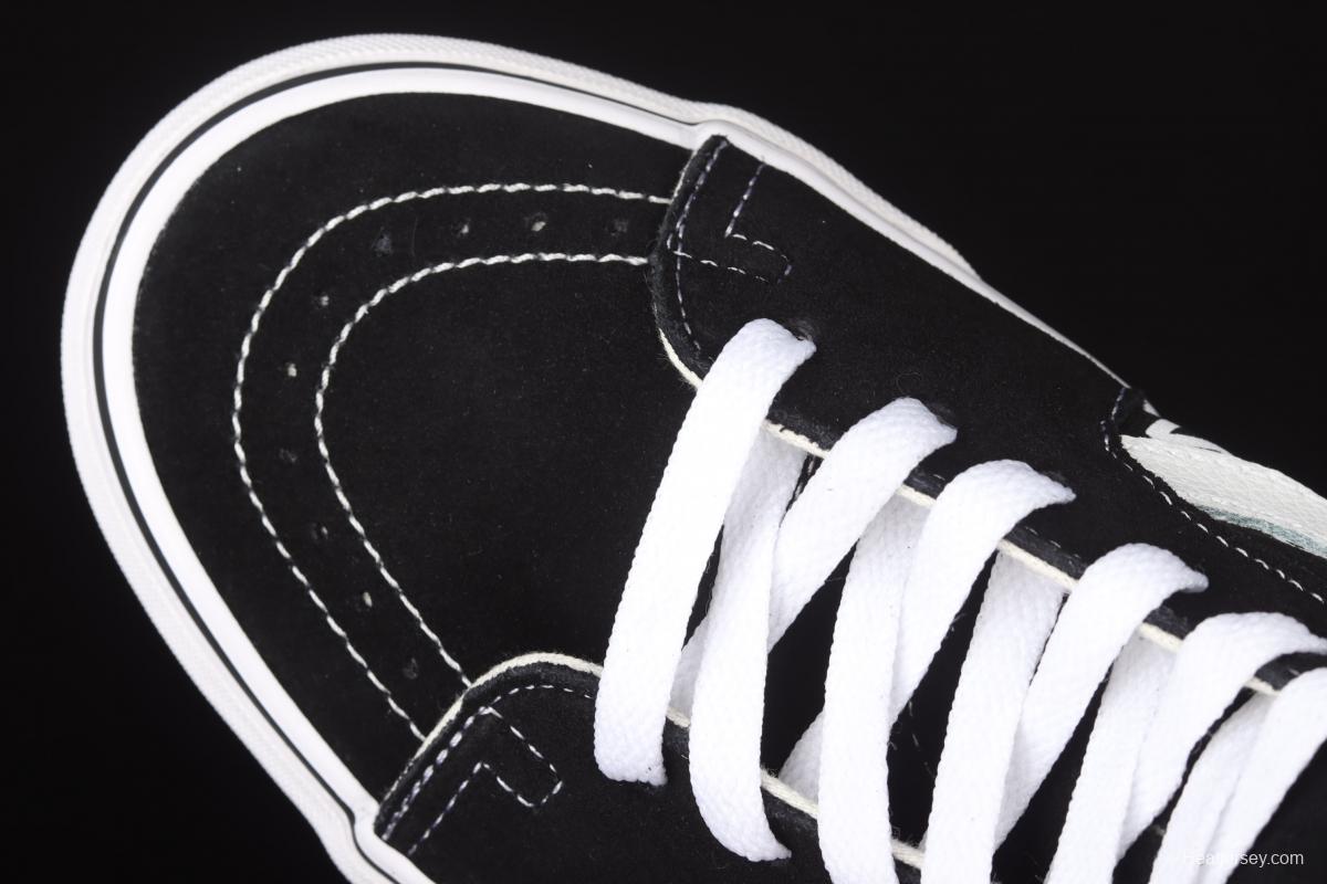 Vans SK8-Hi classic black and white letters logo high top casual board shoes VN0A4U3CTDW