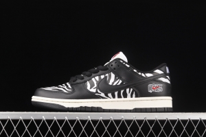 Quartersnacks x NIKE SB DUNK Zebra black and white zebra stripes joint style low-side sports and leisure board shoes DM3510-001