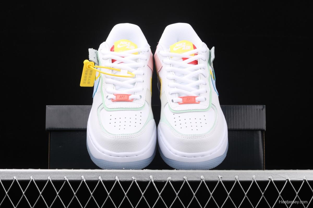 NIKE Air Force 1 ShAdidasow light weight heightened low-top board shoes CW2630-141,