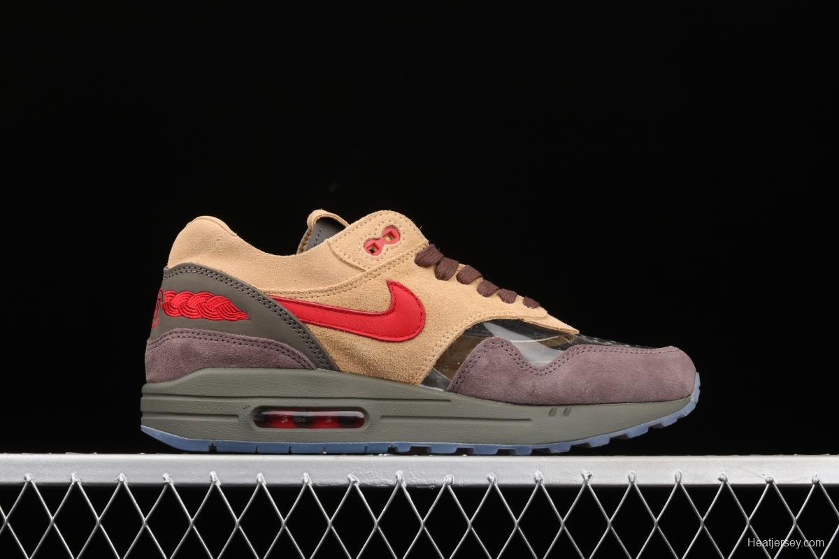 Clot x NIKE Air Max 1 Tea Leaf Brown joint style retro casual running shoes DD1870-200