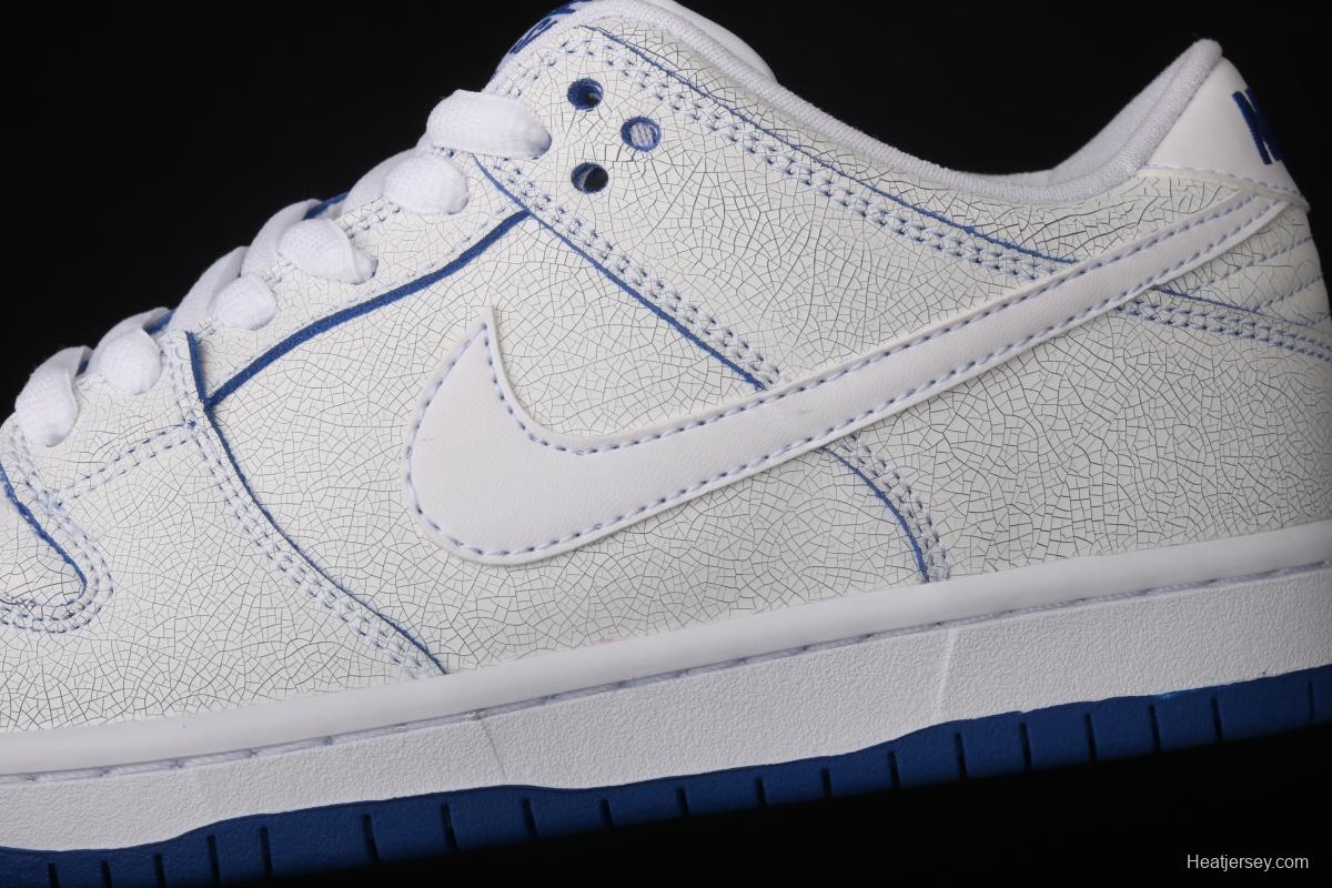 NIKE SB DUNK Low Pro Magnolia QQ crack ice blue blue porcelain sports skateboard shoes CJ6884-100