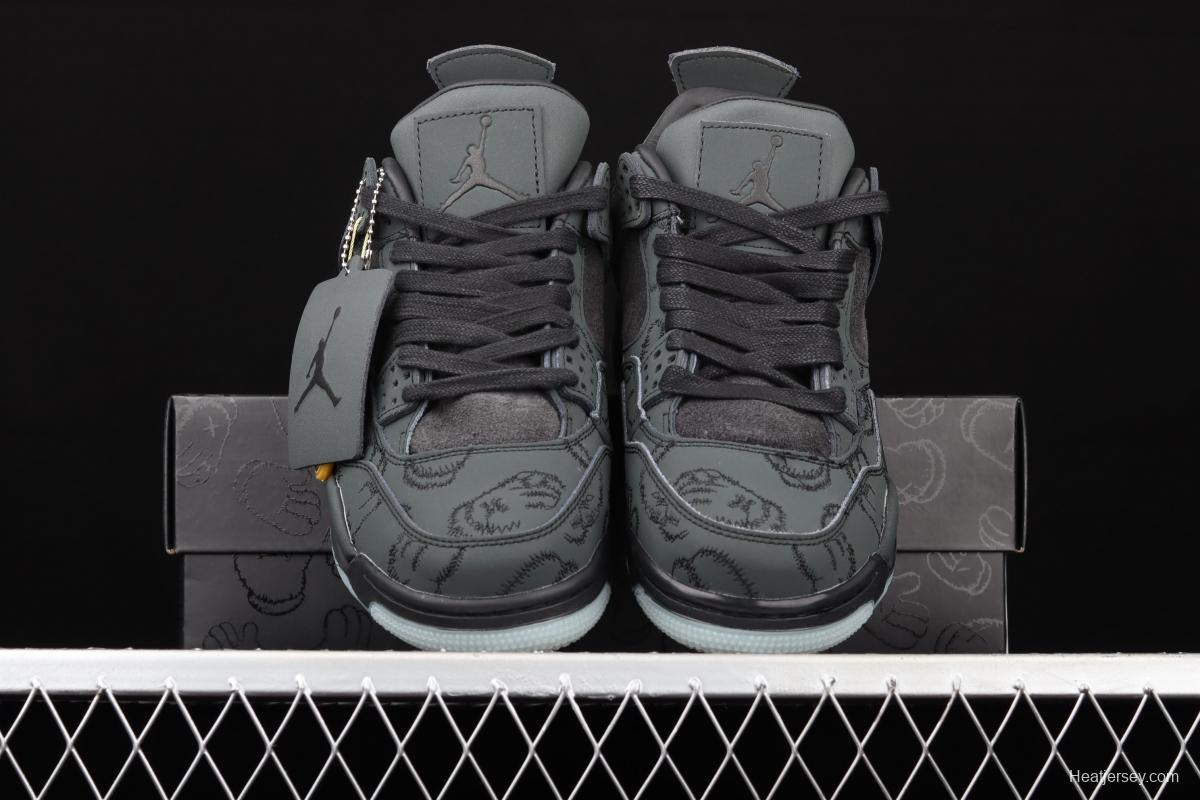 Kaws x Air Jordan 4 Black AJ4 black suede luminous limited edition 930155-001