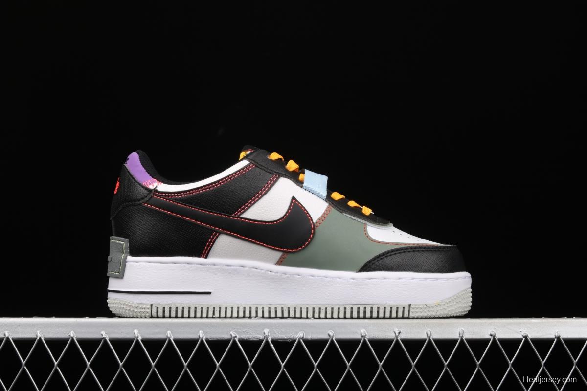 NIKE Air Force 1 ShAdidasow Rtl light weight heightened low-top 100-board shoes DC2542-001