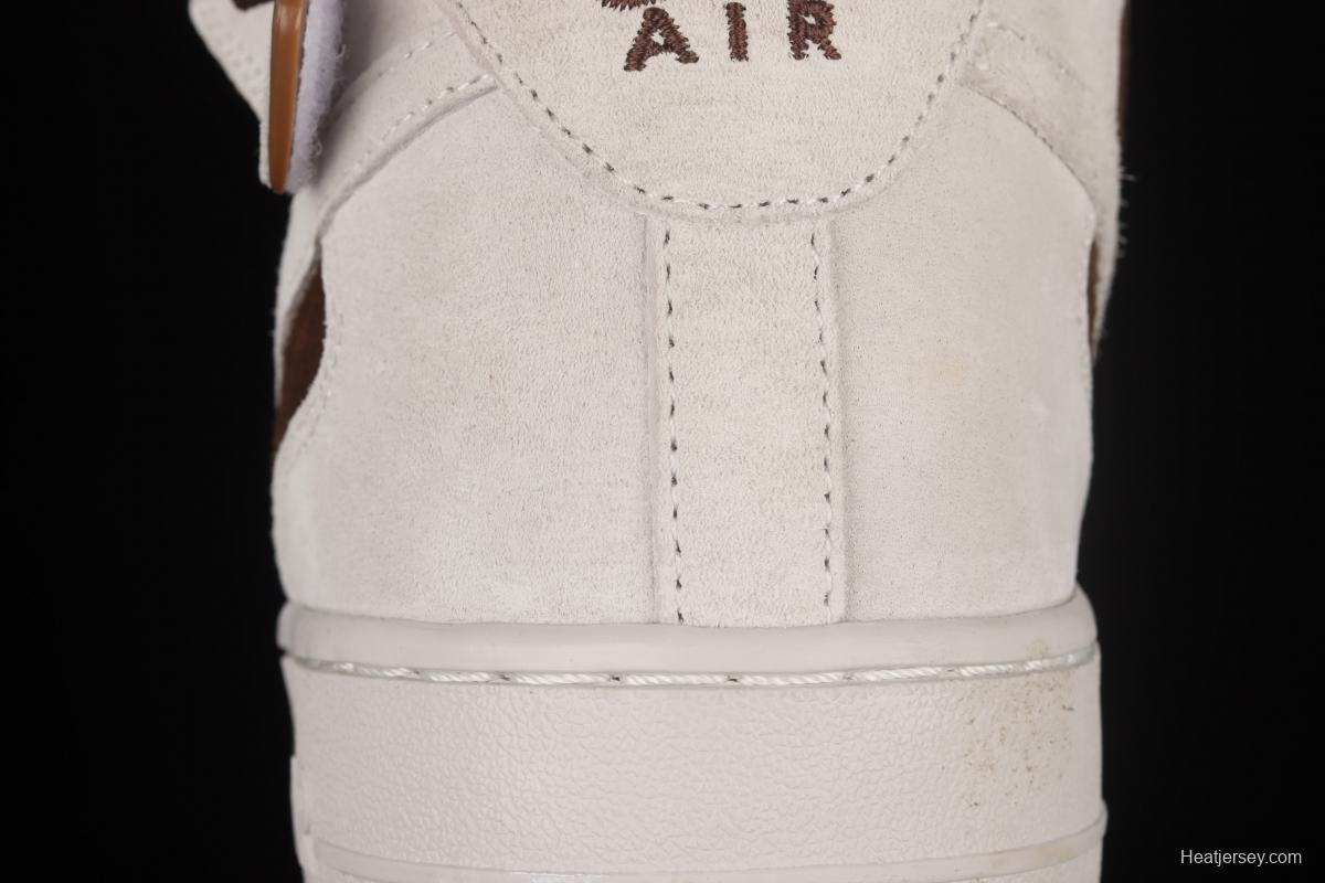 NIKE Air Force 11607 Mid Chocolate color suede casual board shoes HD3053-188