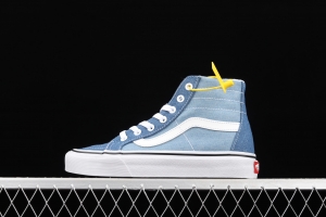 Vans Sk8-Hi Tapered series denim blue matching ultra-thin canvas high upper shoes VN0A3MV8Q691