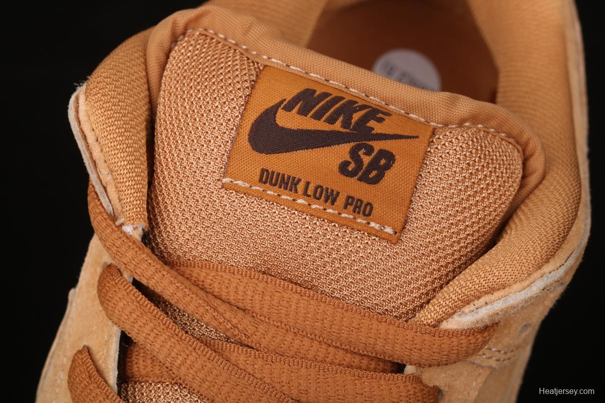 NIKE SB DUNK Low Pro wheat color deciduous yellow low-side sports skateboard shoes BQ6817-204