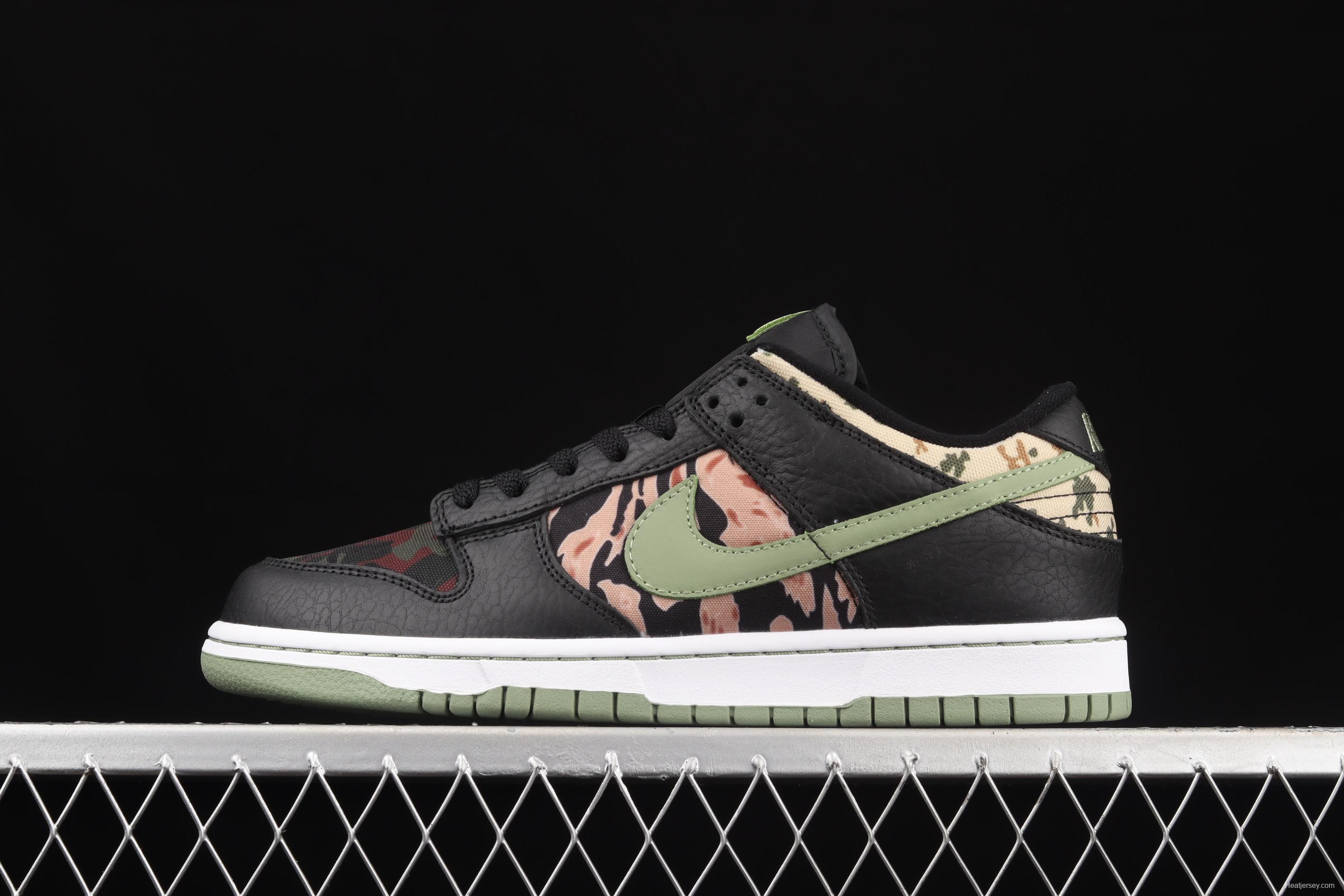 NIKE SB DUNK Low Russet Cedar camouflage asymmetrical mandarin duck army green dunk series retro low-side leisure sports skateboard shoes DH0957-001