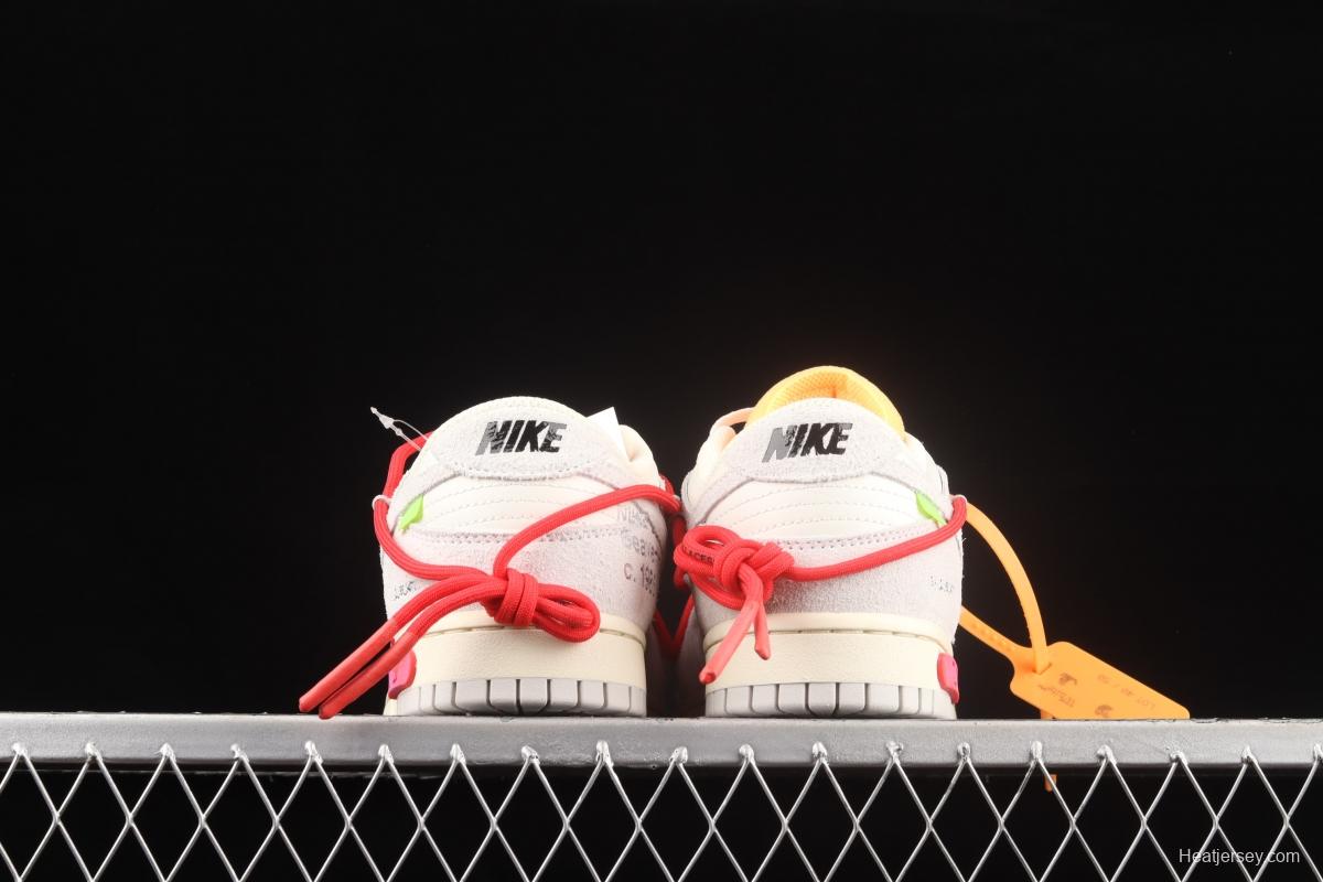 OFF-White x NIKE DUNK Low OW white gray leisure sports skateboard shoes DJ0950-103