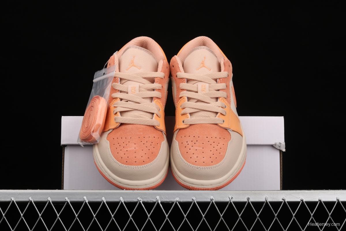 Air Jordan 1 Low orange powder splicing low-side all-purpose leisure sports board shoes DH4271-800