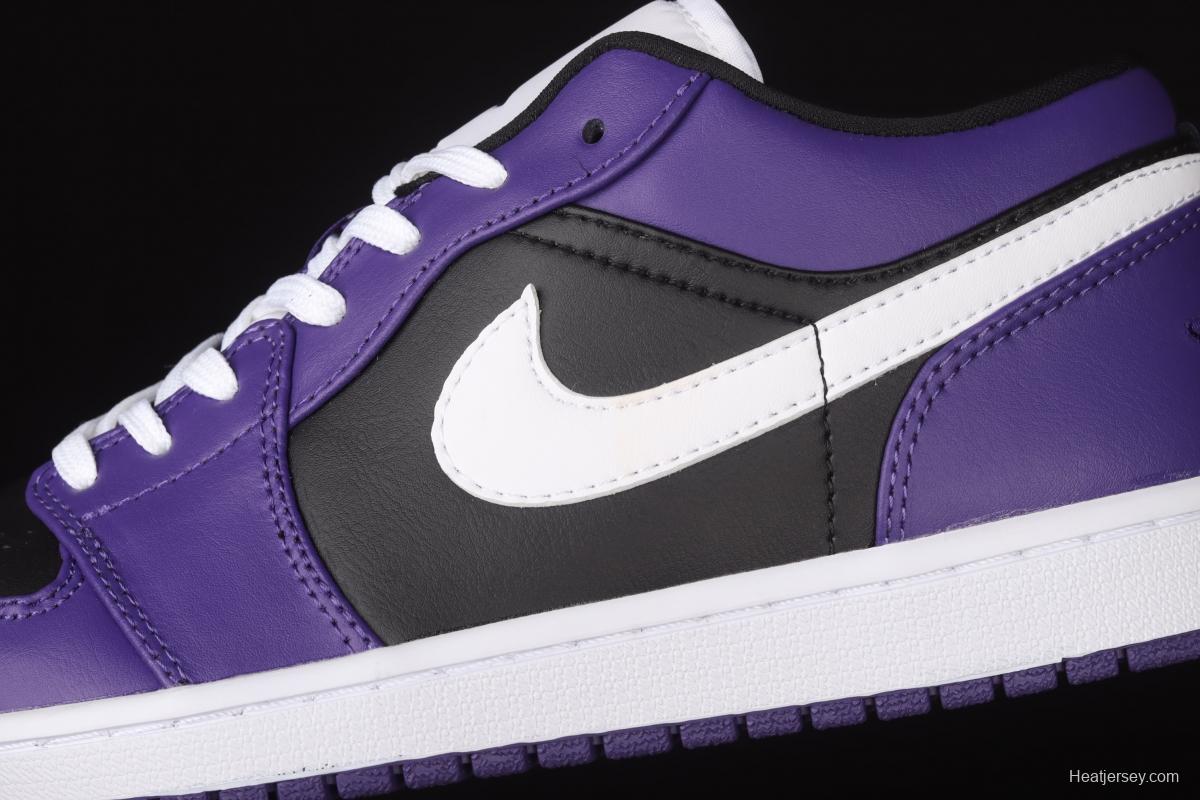 Air Jordan 1 Low black-purple and white low-side cultural leisure sports shoes 553558-501