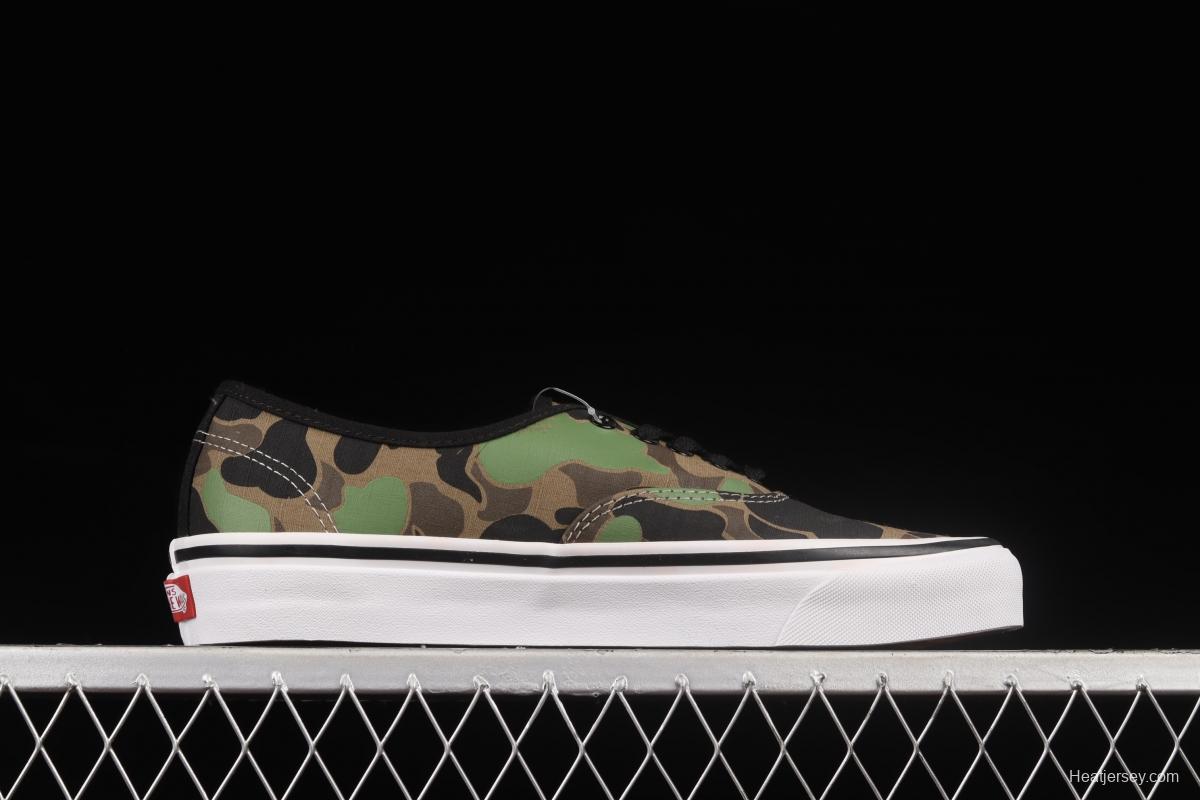 Vans Authentic ape-man co-named green camouflage low-top casual board shoes VN0A38EN7BC