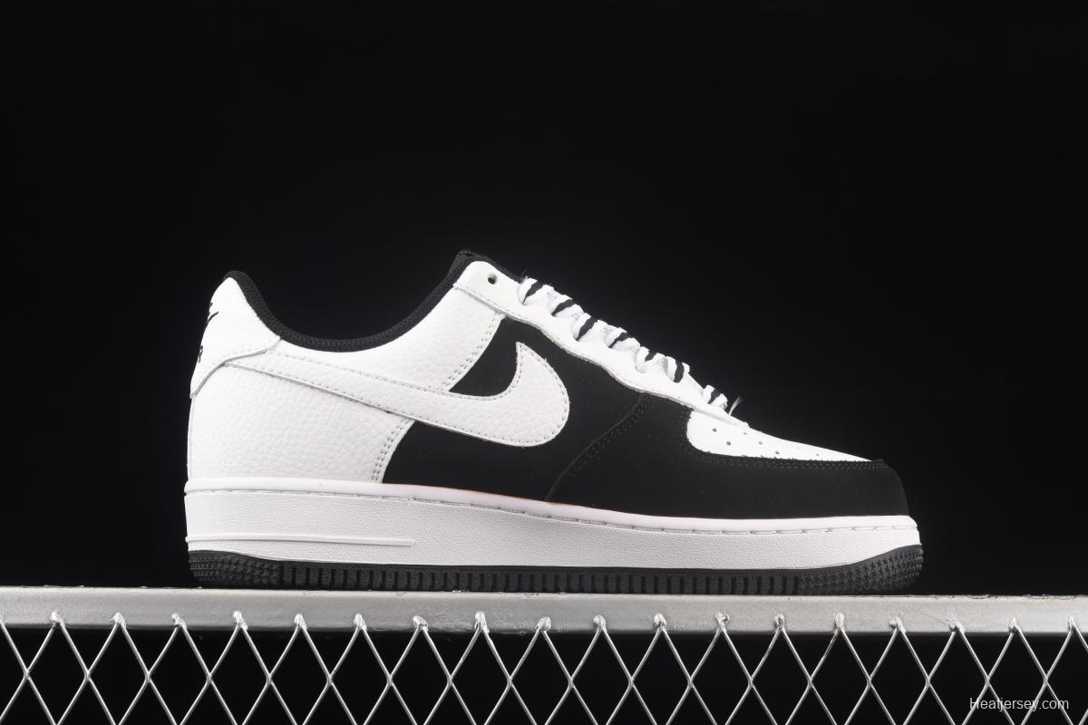 NIKE Air Force 1x07 Low black and white panda suede low-top casual board shoes 554826-116