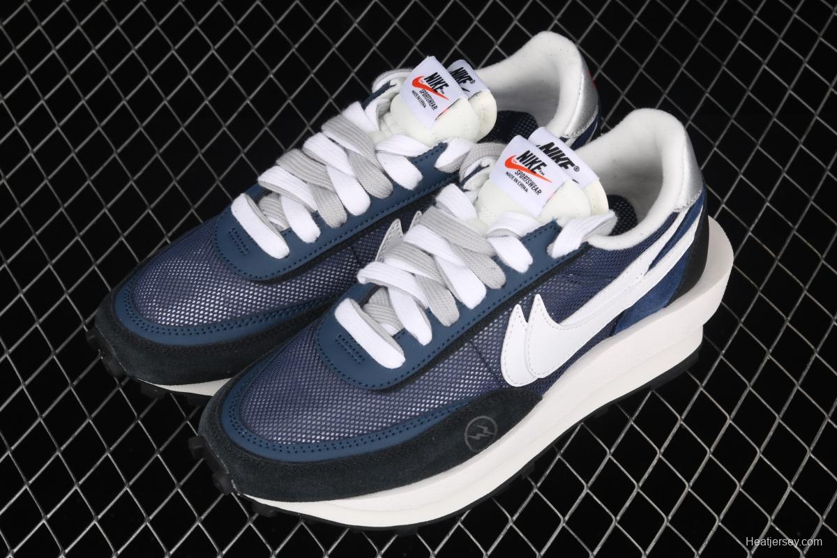 Fragment Design x Sacai x NIKE LVD Waffle Daybreak Fujiwara Hiroshi Fujiwara co-signed the catwalk style double hook Swoosh running shoes BV0073-008