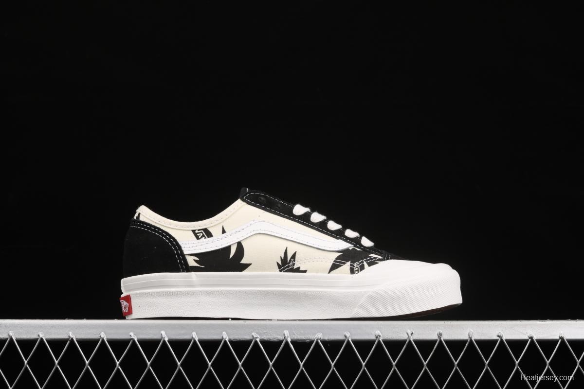 Vans Style 36 Cecon SF PEACEMINUSONE Baotou killer whale white print black maple leaf low-top board shoes VN0A3MVLK0A