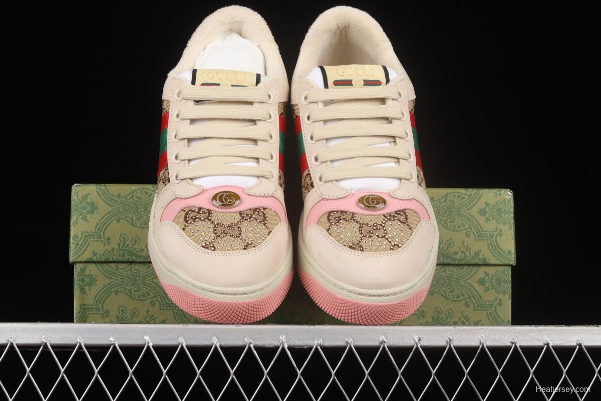 Gucci Distressed Screener Sneaker classic daddy shoes A38G09064