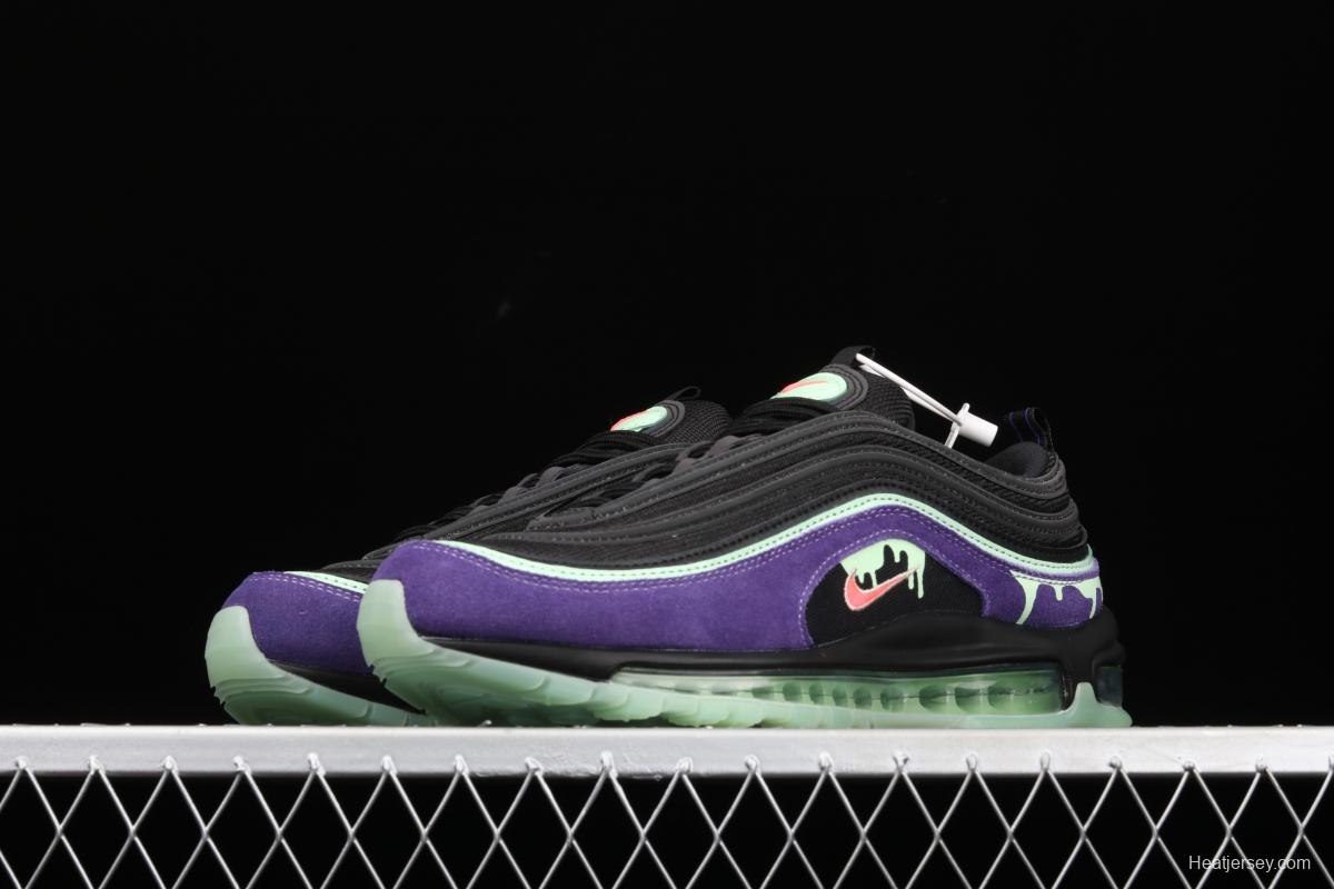 NIKE Air Max 97 Slime Halloween black and purple air cushion running shoes DC1500-001