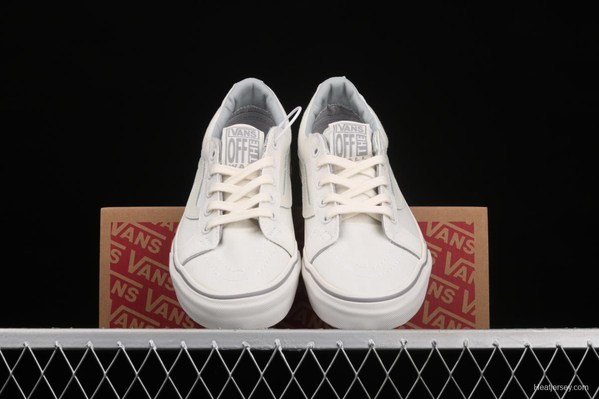 Vans Sk8-Low beige low-top embroidered coconut casual canvas shoes VN0A4UWI4WT