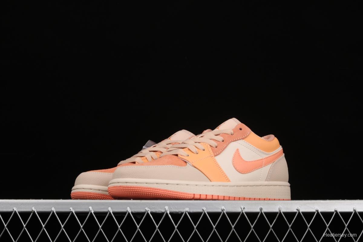 Air Jordan 1 Low orange powder splicing low-side all-purpose leisure sports board shoes DH4271-800