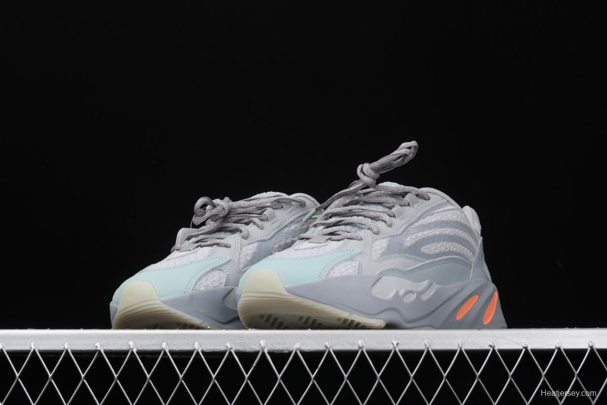 Adidas Yeezy Boost 700V2 Inertia FW2549 Kanye coconut 700V2 grayish blue running shoes 3M reflective BASF popcorn outsole