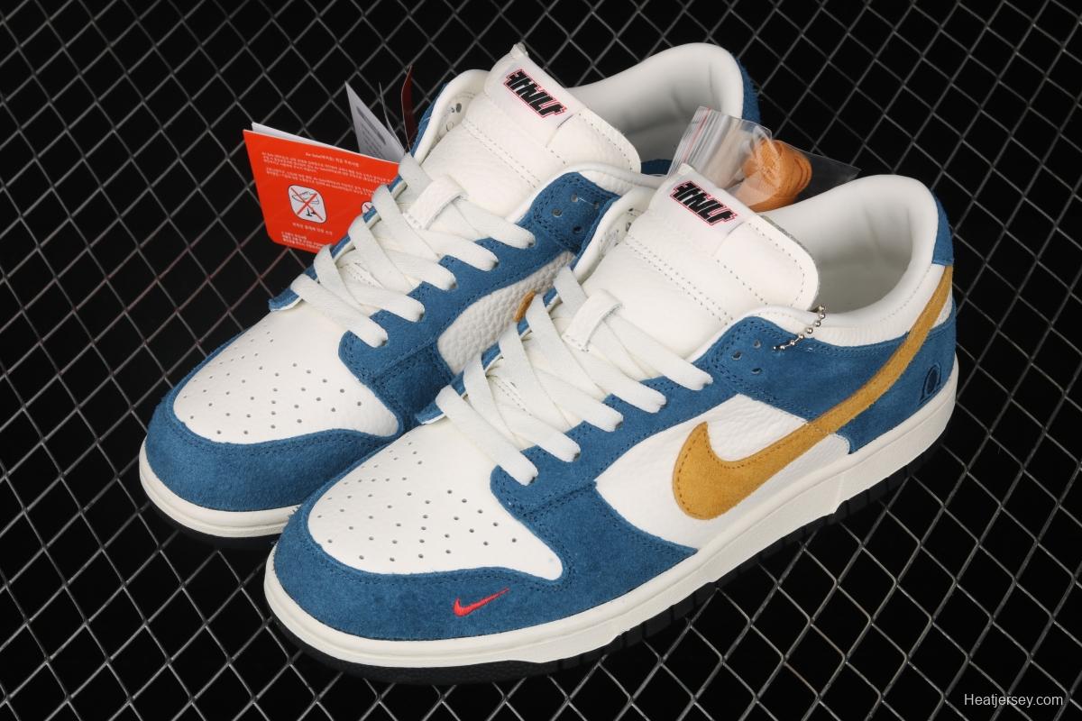 Kasina x NIKE SB DUNK Low co-signed blue and yellow retro low-top leisure sports skateboard shoes CZ6501-100