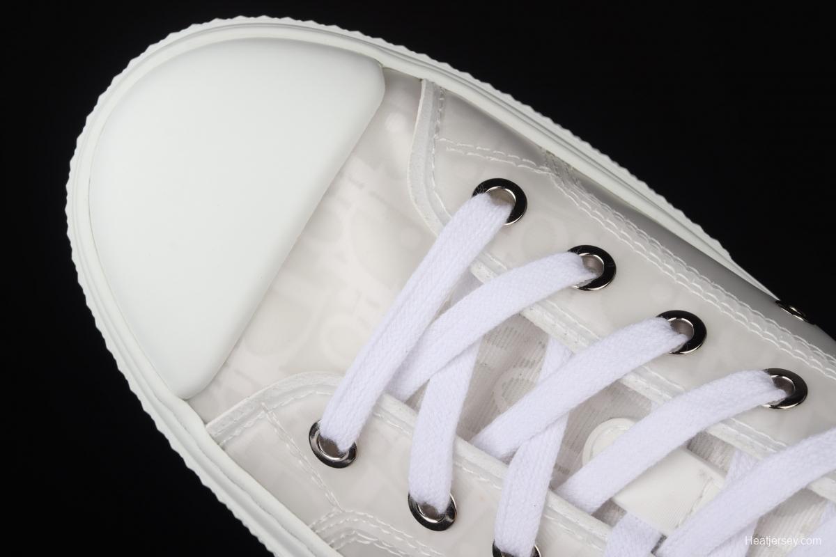 Authentic Dior B23 Oblique low Top Sneakers Dior CD ghosting low upper board shoes 3SH118YJR 063 White