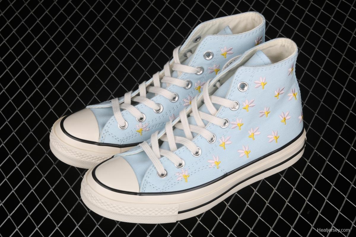 Converse 1970 Korean version milk blue floret high top leisure board shoes 570917C