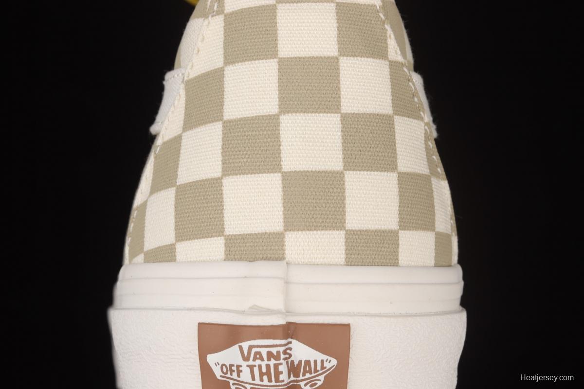 Vans SKate SK8-Hi milk brown plaid high-top professional skateboard shoes VN0A4U169F01