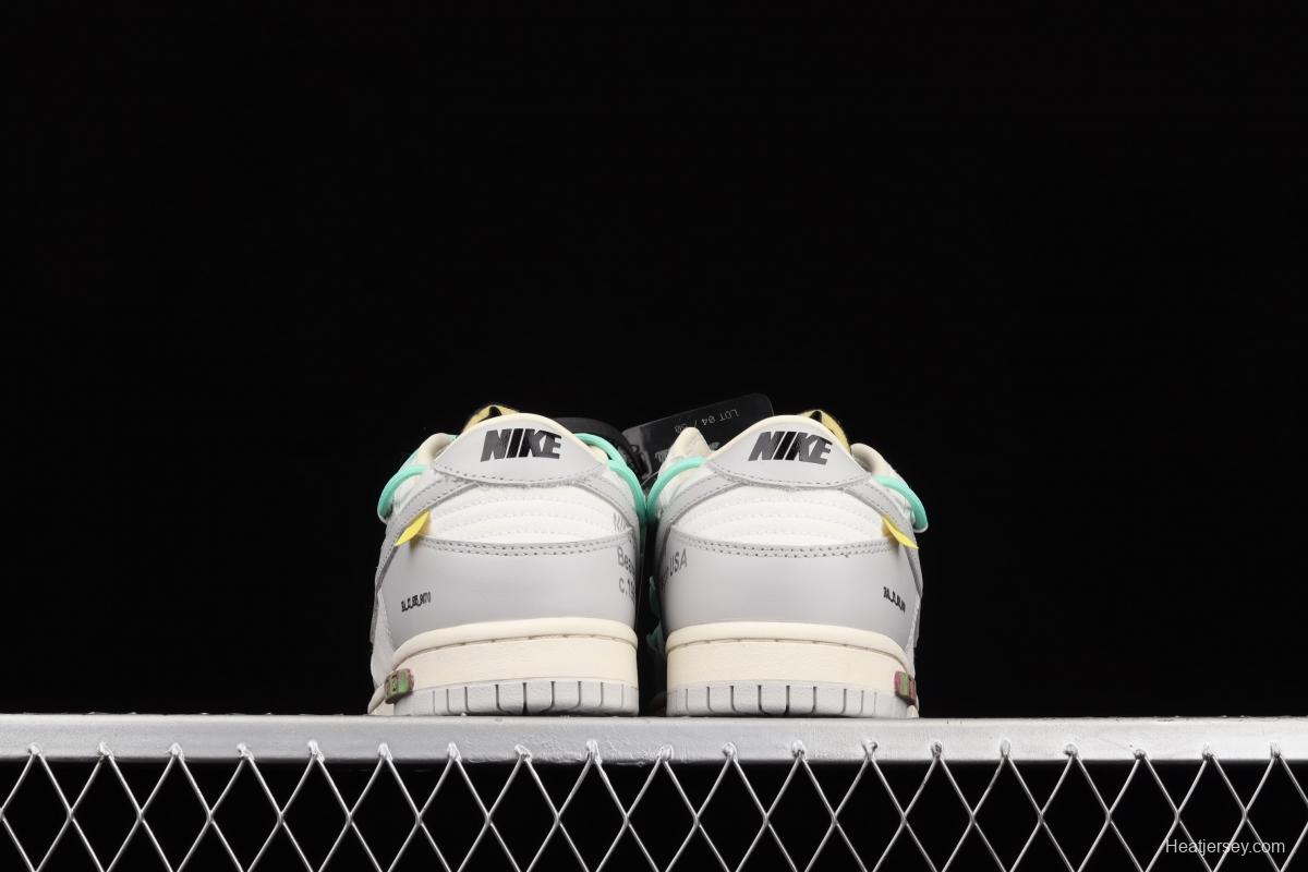 OFF-White x NIKE DUNK Low 04 of 50 OW white gray leisure sports skateboard shoes DM1602-114