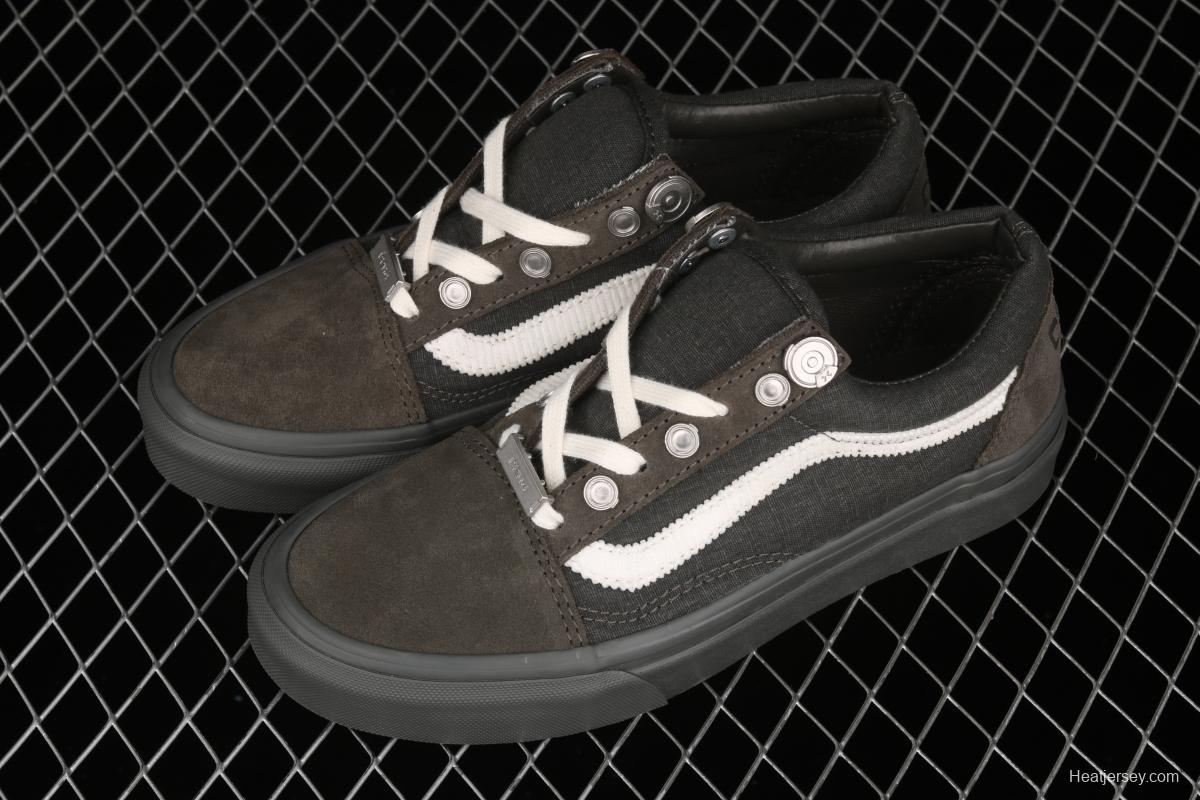 C2H4 x Vans Old Skool RelicStone joint style dark gray low-top casual board shoes VN0A5AO92YD