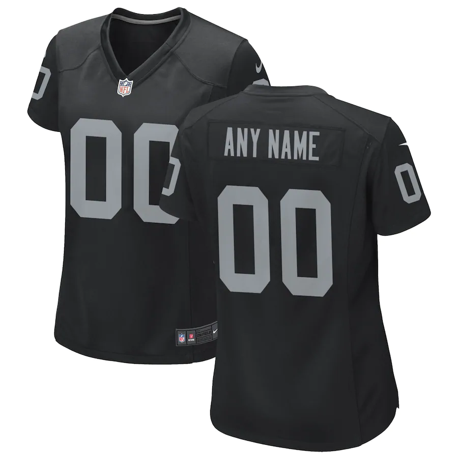 Women's Black Customized Game Team Jersey