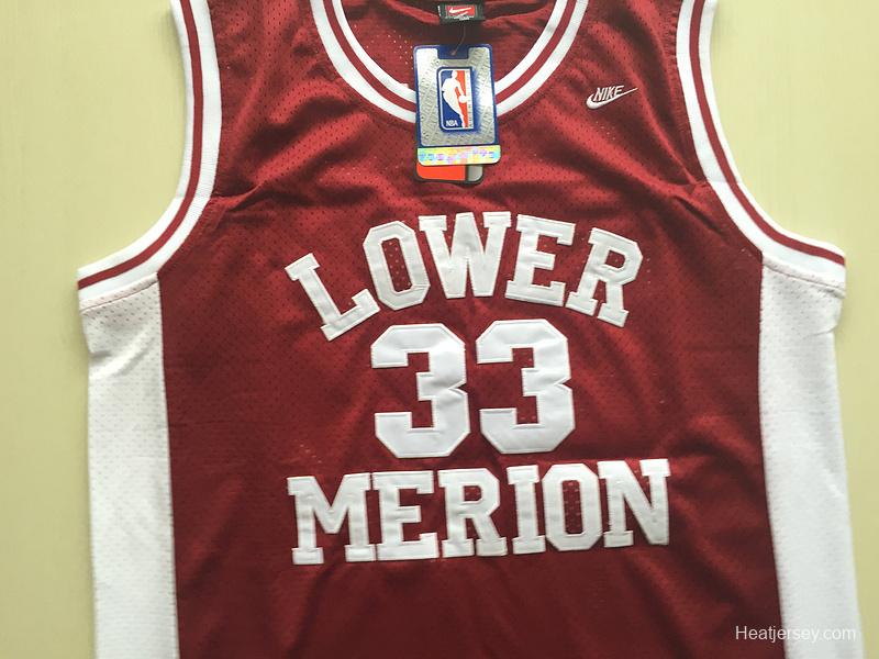 Kobe Bryant 33 Lower Merion High School Red Basketball Jersey