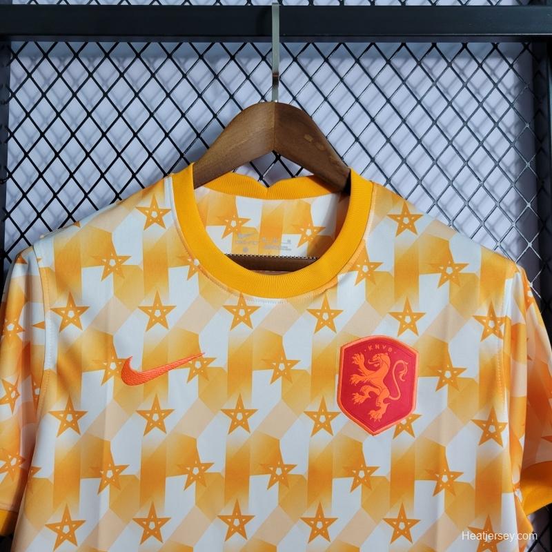 2022 Netherlands Yellow/White Training Jersey