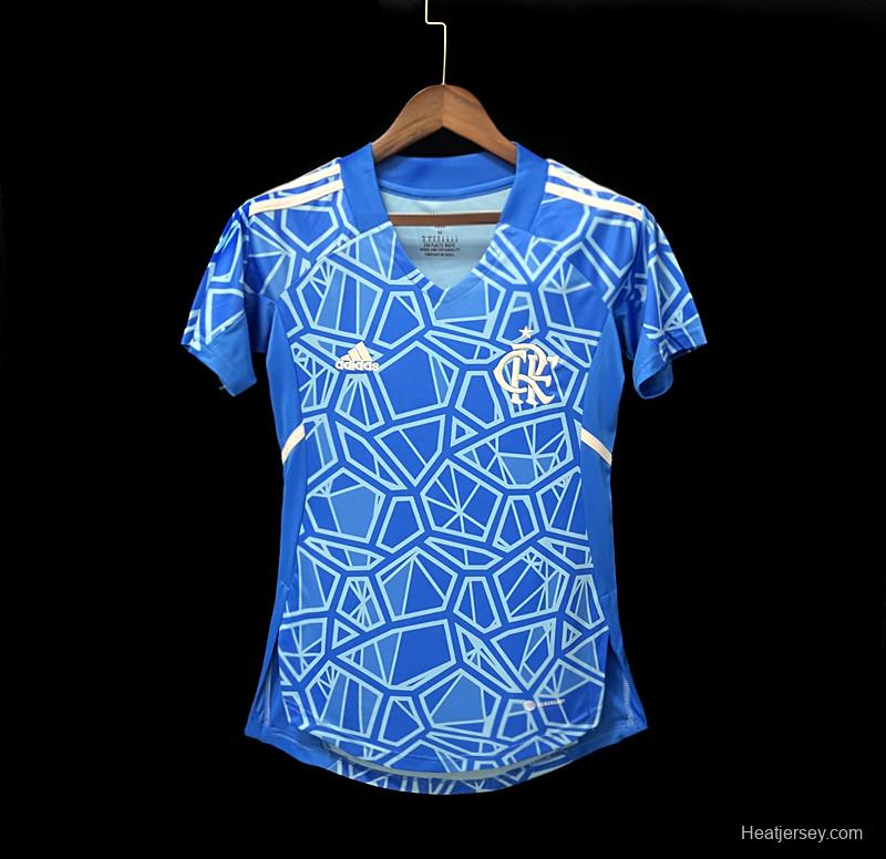 22/23 Woman Flamengo Blue Goalkeeper Jersey