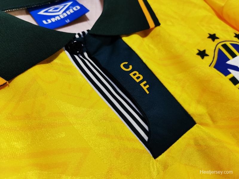 Retro 1991/93 Brazil Home Soccer Jersey