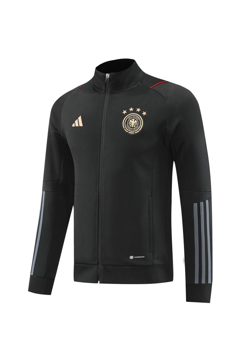 2022 Germany Black Full Zipper Tracksuit