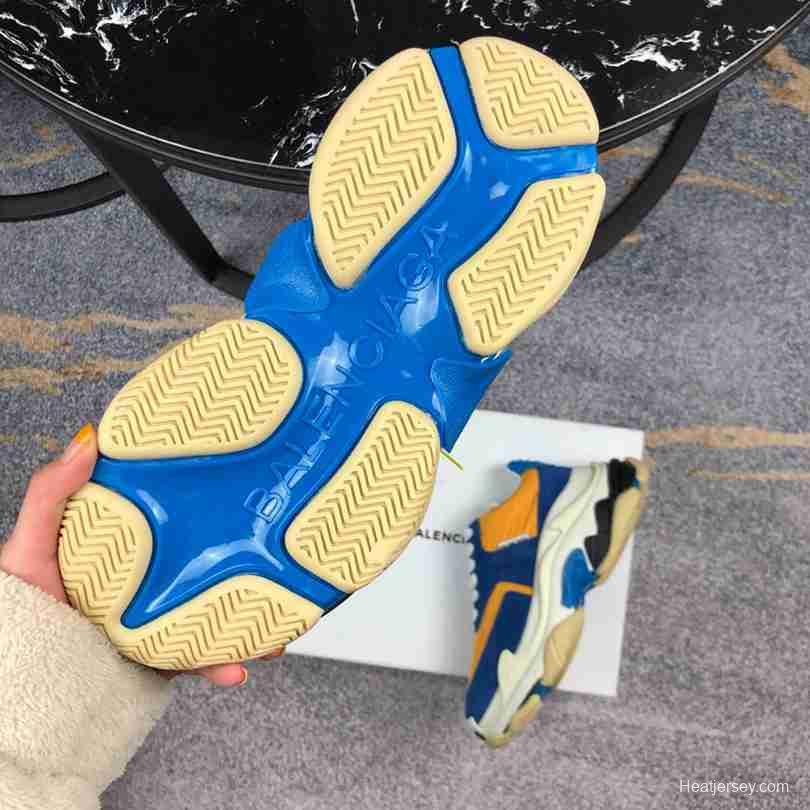 Men Balenciaga Triple-S 2 Navy/Yellow Sneaker