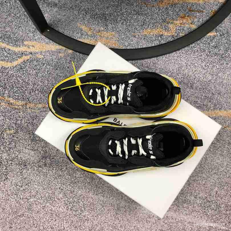 Men Balenciaga Triple-S Sneaker Yellow Sole Black