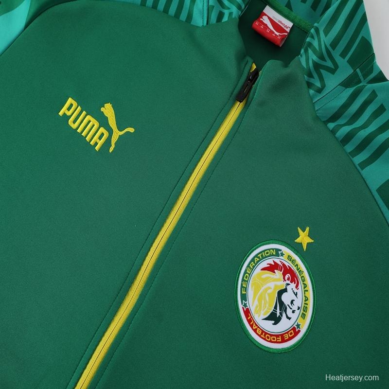 2022 Senegal Green Full Zipper Tracksuit