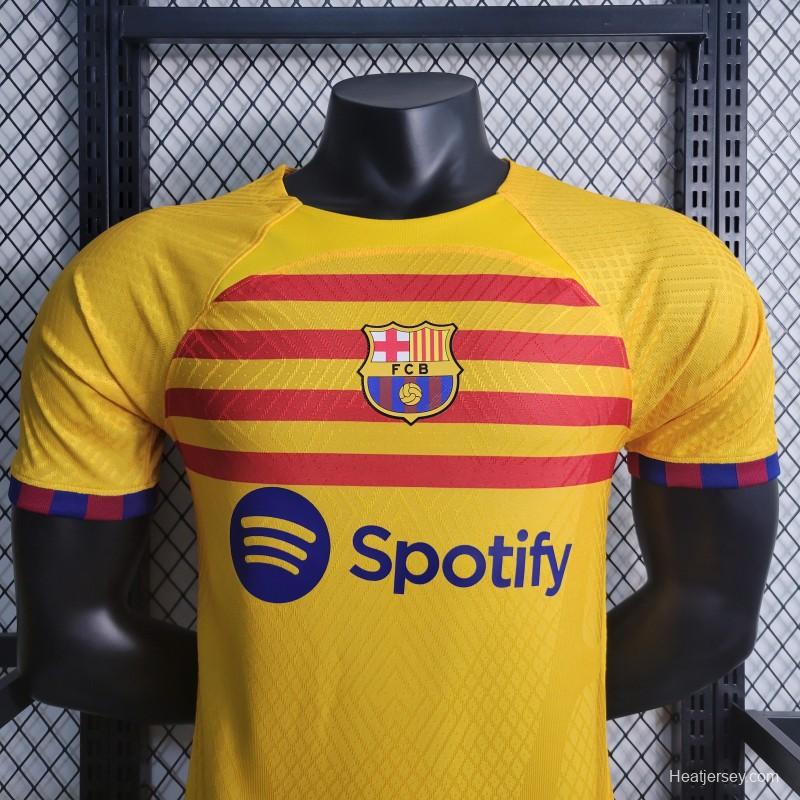 Player Version 22-23 Barcelona Forth Yellow Jersey