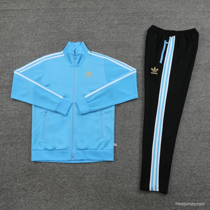 2023 Adidas Original Sky Blue Full Zipper Jacket +Pants