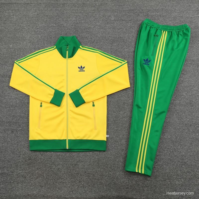 2023 Adidas Original Yellow Full Zipper Jacket +Pants